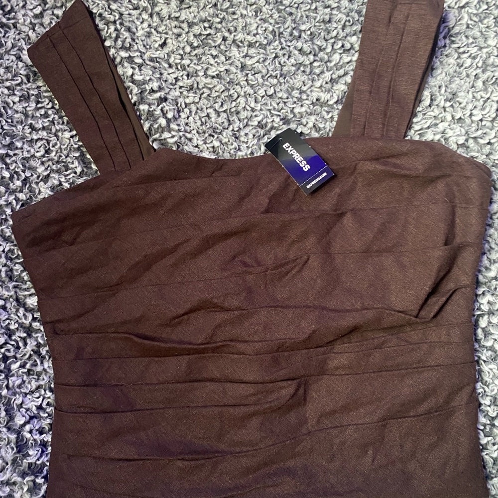 Express Chocolate Brown Sleeveless Blouse